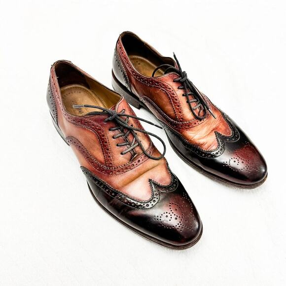 Johnston & Murphy Mens Leather Oxford Wingtip Dress Loafer Shoe 15 2454 Size 9.5 main image 4
